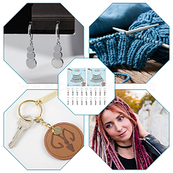 Плоские круглые с эмалевым покрытием с цифровым рисунком акриловые замковые маркеры петель со звездой из сплава HJEW-AB00104