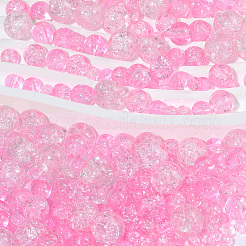 450 pièce de 4 styles de perles en verre craquelé peintes en aérosol&nbsp;CCG-PA0001-09E