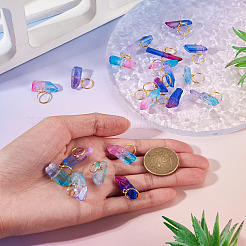 20шт 4 стиля гальванические подвески из натурального кварцевого кристалла&nbsp;PALLOY-TAC0224