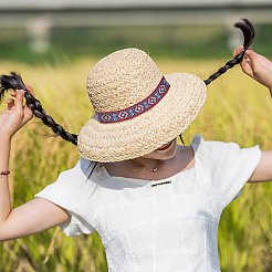 Полиэфирная лента с вышивкой ромбом в этническом стиле&nbsp;OCOR-WH0078-237-1