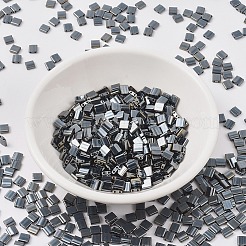 MIYUKIティラビーズ  日本製シードビーズ  2穴  （TL464)ライトガンメタル  5x5x1.9mm  穴：0.8mm  約590個/50g&nbsp;SEED-X0054-TL0464