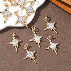 Pendentifs en laiton Shegrace avec zircon cubique transparent&nbsp;XGRQ3K574-566G