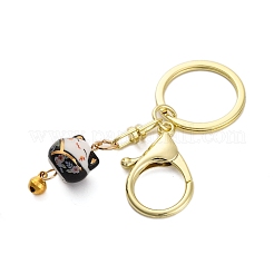 Фарфоровый брелок с кулоном кота удачи KEYC-G064-03C