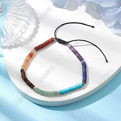 Braccialetti da donna con perline intrecciate con pietre preziose naturali miste&nbsp;BJEW-JB10685