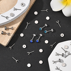 30 шт. фурнитура для сережек-гвоздиков из нержавеющей стали 304&nbsp;STAS-SC0010-61