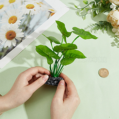 Plante d'aquarium artificielle à feuilles vertes en plastique&nbsp;AJEW-SP0006-20