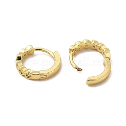 Серьги с защелкой из латуни с микропаве из кубического циркония EJEW-P221-36G