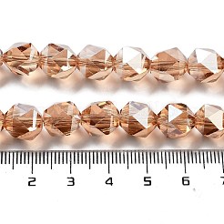 Стеклянные бусины с гальваническим покрытием  EGLA-P057-01A-PL02