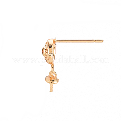 Серьги из латуни с микропейвом и прозрачным фианитом KK-T062-216G-NF