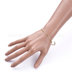 Pulseras de cadena de eslabones de latón&nbsp;BJEW-JB05220