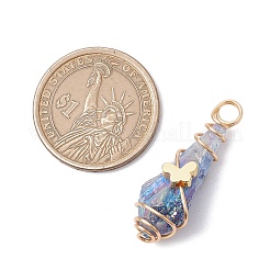 5 шт. 5 стиля гальванические подвески из натурального кварца с медной проволокой&nbsp;PALLOY-JF03430