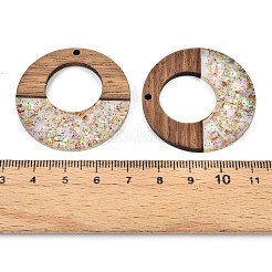 Pendentifs en résine époxy et bois de noyer&nbsp;RESI-T057-09B