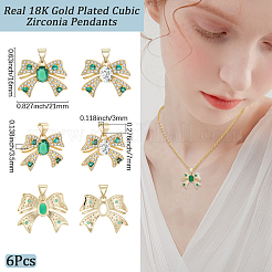 6 шт. 2 цвета латунные подвески с микропаве и кубическим цирконием KK-BBC0020-51