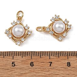 Breloques en laiton Shegrace pavées de zirconiums cubiques transparents&nbsp;XGRQ4D928-663G