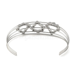 Bracciali a polsino aperti cavi in acciaio inossidabile 304 anti-ossidazione&nbsp;BJEW-Q348-03P-02