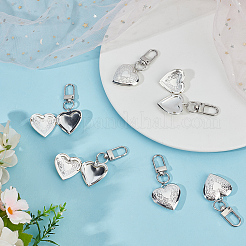 6 pieza de colgante de medallón de latón con forma de corazón&nbsp;HJEW-MA00008