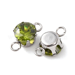 304 Edelstahl Micro Pave Zirkonia Verbindungsstück Charms&nbsp;STAS-H240-50P-06