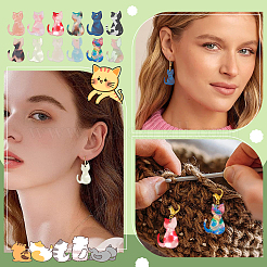 48шт 12 цвета непрозрачные акриловые подвески SACR-ME0001-04