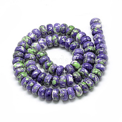 Chapelets de perle en jade d'un océan blanc synthétique&nbsp;G-S257-5x10mm-01