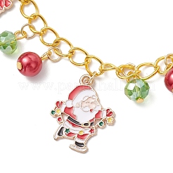 3шт 3 цвета рождественский сплав эмалированный браслет с подвесками BJEW-JB12076