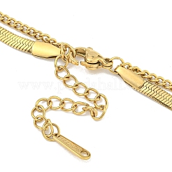 Ионное покрытие (ip) 201 нержавеющая сталь кристалл горный хрусталь двухслойные ожерелья NJEW-K270-20G