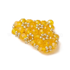 シードビーズ ビーズチャーム  ハートペンダント  ミックスカラー  25x33x8.5mm  穴：4mm&nbsp;PALLOY-MZ00341