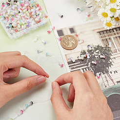 240шт 8 цвета непрозрачные стеклянные бусины GLAA-OC0001-37