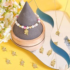 12шт латунные подвески с микропаве и кубическим цирконием&nbsp;KK-BBC0014-63