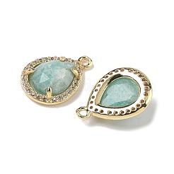 Подвески из натурального амазонита в форме капли&nbsp;G-U028-02G-04