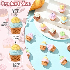 30 шт. подвески в виде мороженого из смолы двух цветов&nbsp;RESI-CJ0004-63