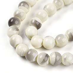 Chapelet de perles en verre baking paint&nbsp;DGLA-N013-8mm-02
