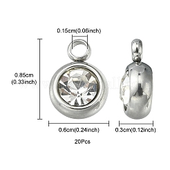 20 шт. 201 подвеска со стразами из нержавеющей стали STAS-YW0002-02A