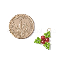 Рождественские подвески из стеклянных бусин с падубом&nbsp;PALLOY-MZ01057