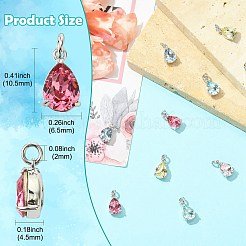 10 шт. 5-х цветная каплевидная латунная подвеска со стеклянными подвесками&nbsp;KK-CJ0003-47