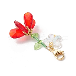 Set di decorazioni con pendenti a farfalla in acrilico e perline di vetro fatte a mano&nbsp;HJEW-MZ00259-05