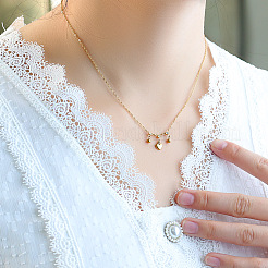 Collane con pendente a forma di cuore in acciaio inossidabile 304 con pavé di zirconi cubici trasparenti per donna&nbsp;WGA3869-01