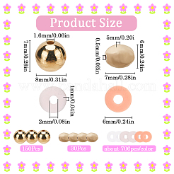 Бусины из полимерной глины ручной работы с пластиковыми бусинами ccb набор для изготовления фурнитуры для бижутерии DIY-SC0025-50