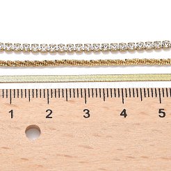 Женские колье из нержавеющей стали 304 с кристаллами и стразами в один слой NJEW-C083-04G