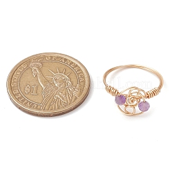 Кольца с натуральным апатитом RJEW-JR00801