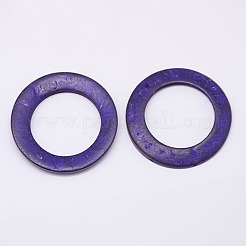 Окрашенные фурнитуры дерева ювелирные кокосового связывающие кольца COCO-O006A-M