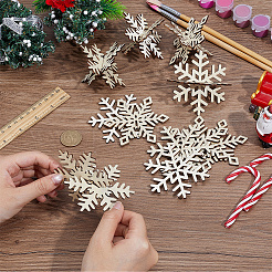 4 стиль рождественская тема необработанные деревянные сплошные витринные украшения&nbsp;DJEW-WH20002-21C