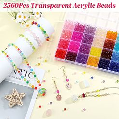 2560 pz 32 colori perline acriliche trasparenti&nbsp;TACR-SZ0001-20A