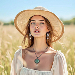 10 шт. 5 стиля подвеска из сплава с кабошоном&nbsp;HJEW-TAC0119