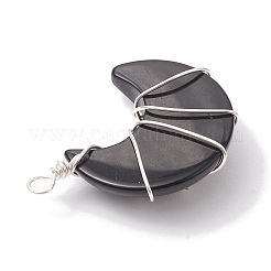 Подвески из медной проволоки из натурального обсидиана&nbsp;PALLOY-JF02686-02