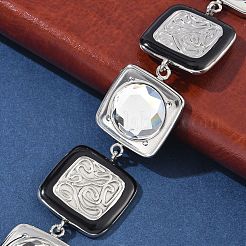 Браслеты из нержавеющей стали 304 с квадратными звеньями для женщин&nbsp;BJEW-Z104-01P