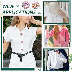 4 шт. 2-х цветные запонки из сплава со стразами HJEW-NB00215