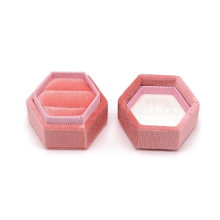 Шестигранные бархатные коробки для парных колец VBOX-WH0007-01