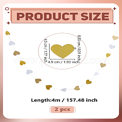2 Stück Herz-Glitzer-Papiergirlande&nbsp;DIY-LP0006-39