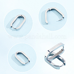 6ペア2色304ステンレススチールハギーフープピアス  オーバル  ミックスカラー  21x12x3mm  ピン：1mm  3pairs / color&nbsp;STAS-BBC0010-71