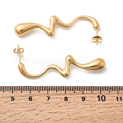 Серьги-гвоздики из нержавеющей стали 304 неправильной формы в форме капли&nbsp;EJEW-P330-02G